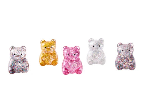 J'adore Glitter Squeezy Bear - Silver