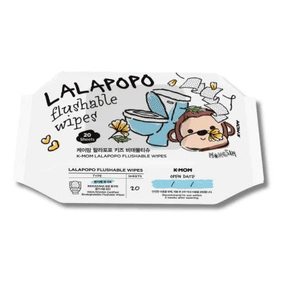 K-Mom Lalapopo Organic Wet Flushable Wipes 20 Sheets