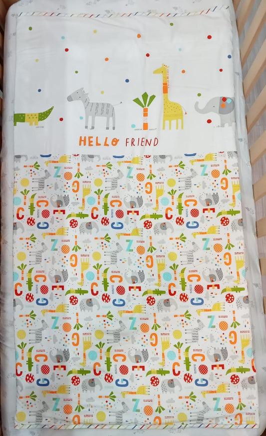 Hello Friends Cot/Cotbed Coverlet