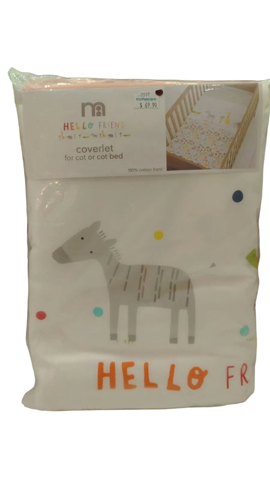 Hello Friends Cot/Cotbed Coverlet