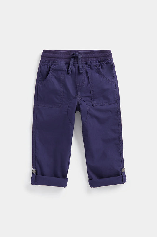 Navy Poplin Trousers