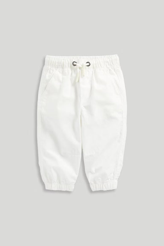 Mini Boys Core Essentials White Pull On Trouser