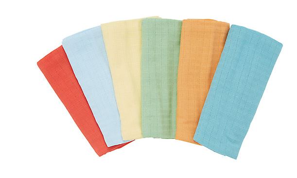 Multicoloured Muslins 6Pk