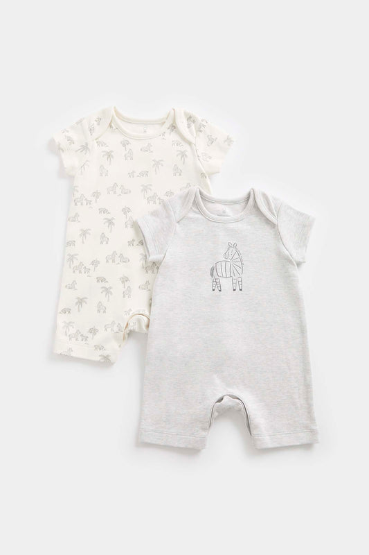 Unisex Zebra Rompers - 2 Pack