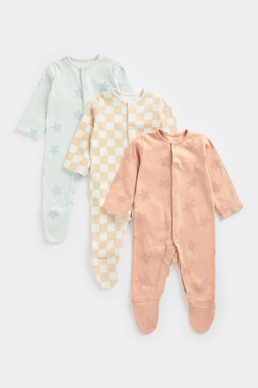 Stars Baby Sleepsuits Stars - 3 Pack