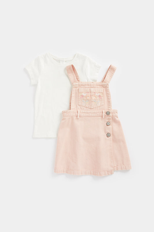 Pinny Dress and T-Shirt Set