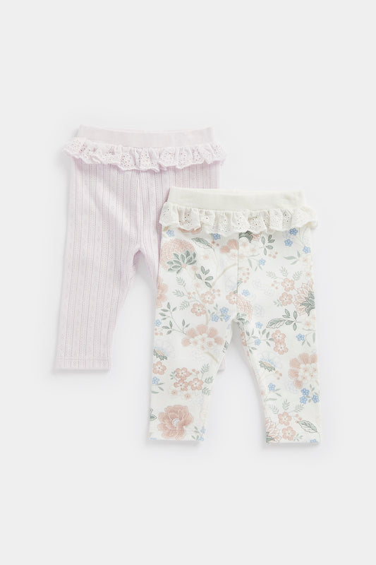 Newborn Girl Spring Blossom 2Pk Leggings