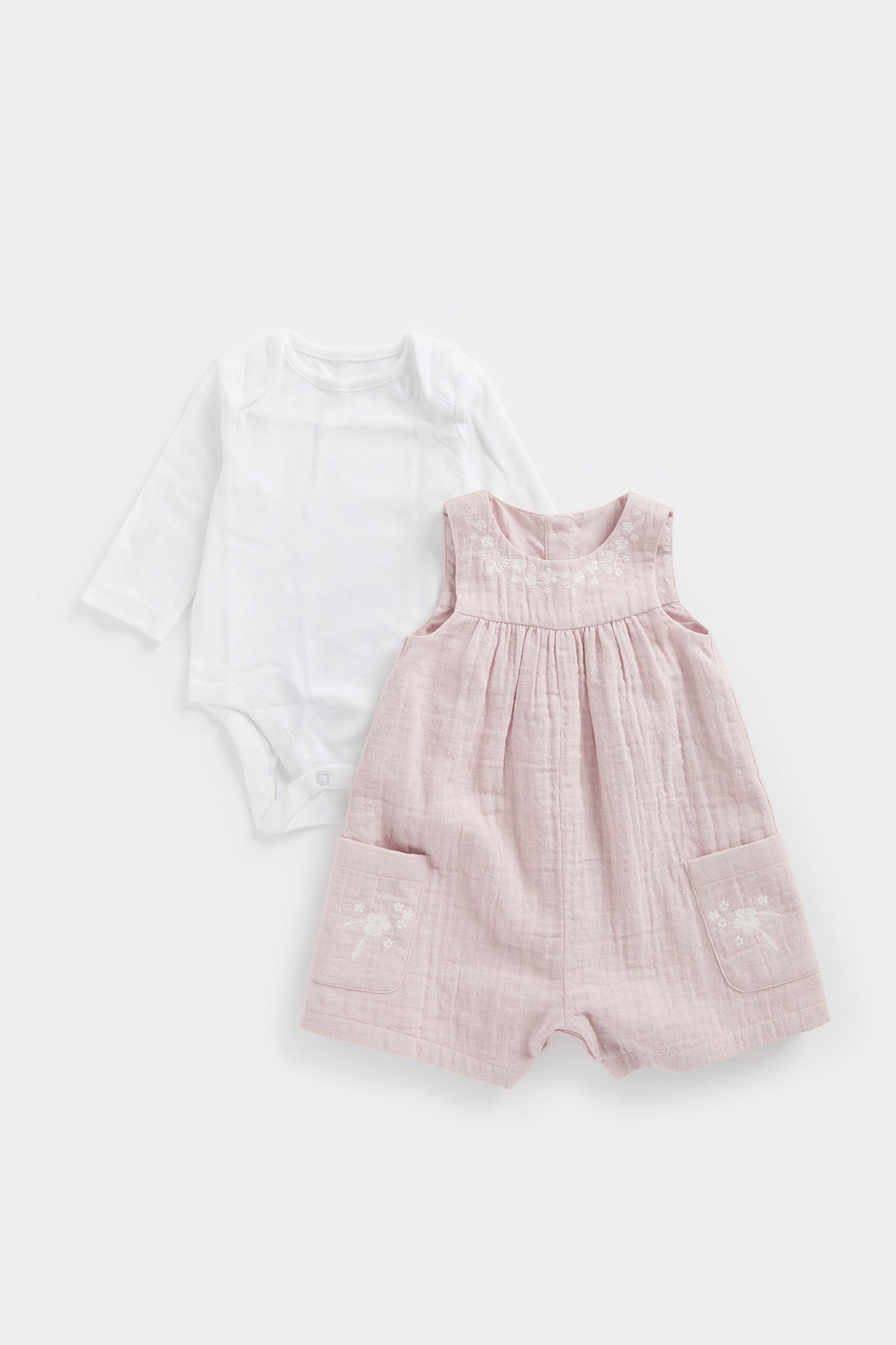 Newborn Girl Spring Blossom Playsuit & Ls Bodysuit