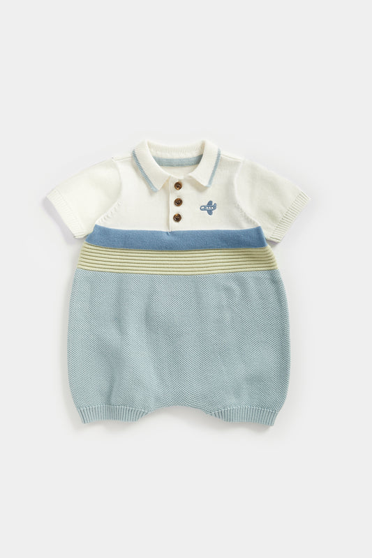 Newborn Boys Tiny Traveller  Knitted Romper