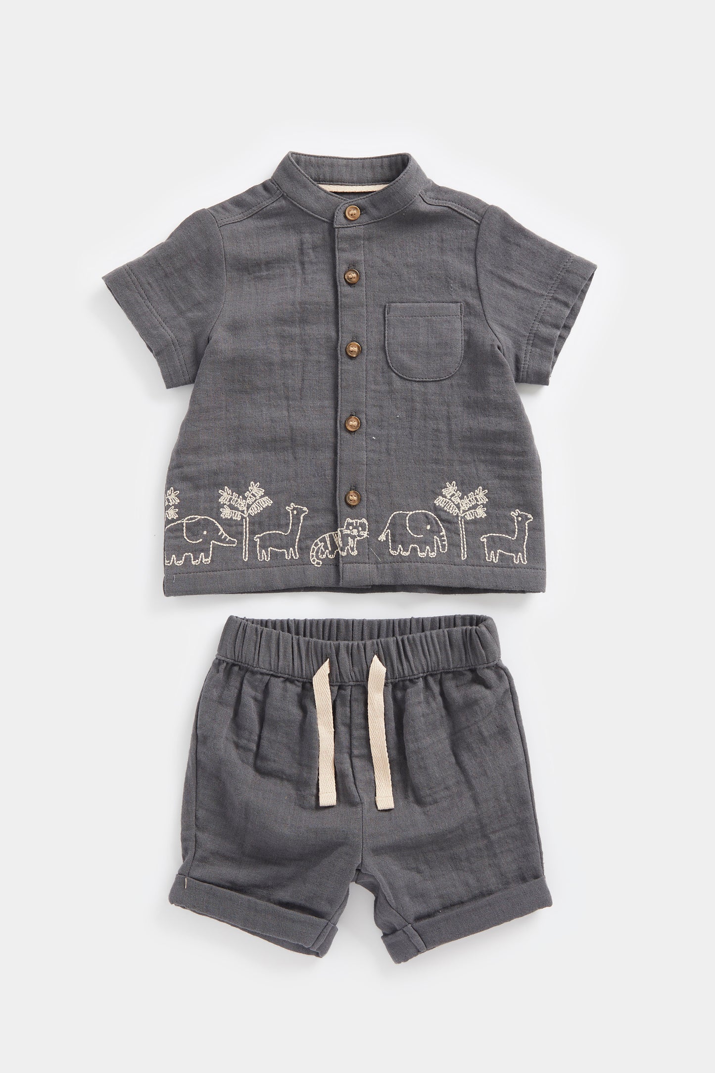Newborn Boy Nature Neutrals Shirt & Short Set