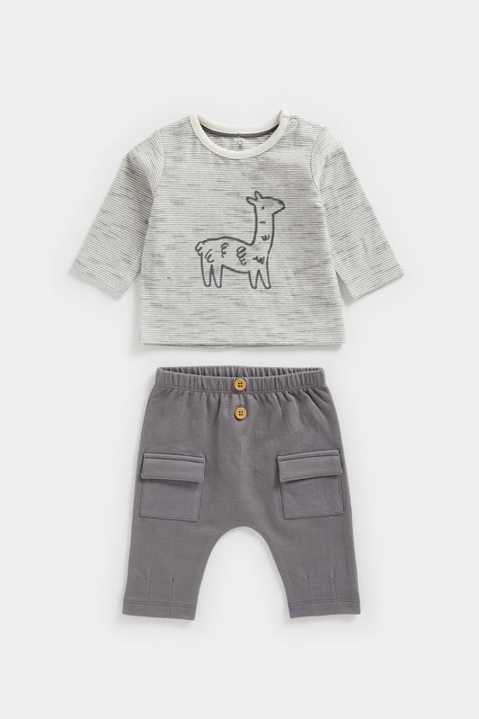 Newborn Boy Nature Neutrals Long Sleeve Top & Jogger Set