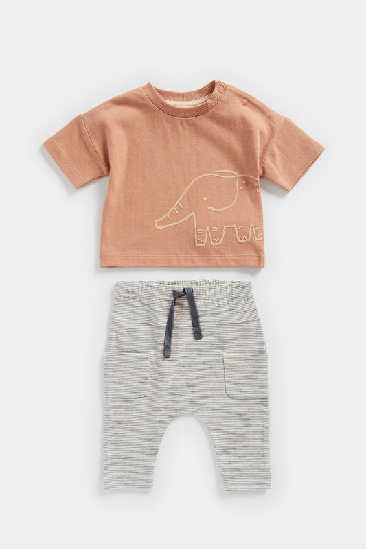 Newborn Boy Nature Neutrals Short Sleeve Top & Jogger Set