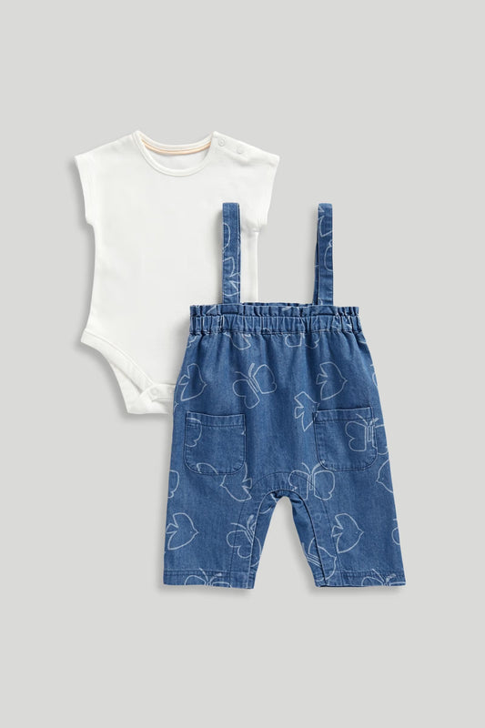 Newborn Girl Wild Meadow Dungaree And Bodysuit