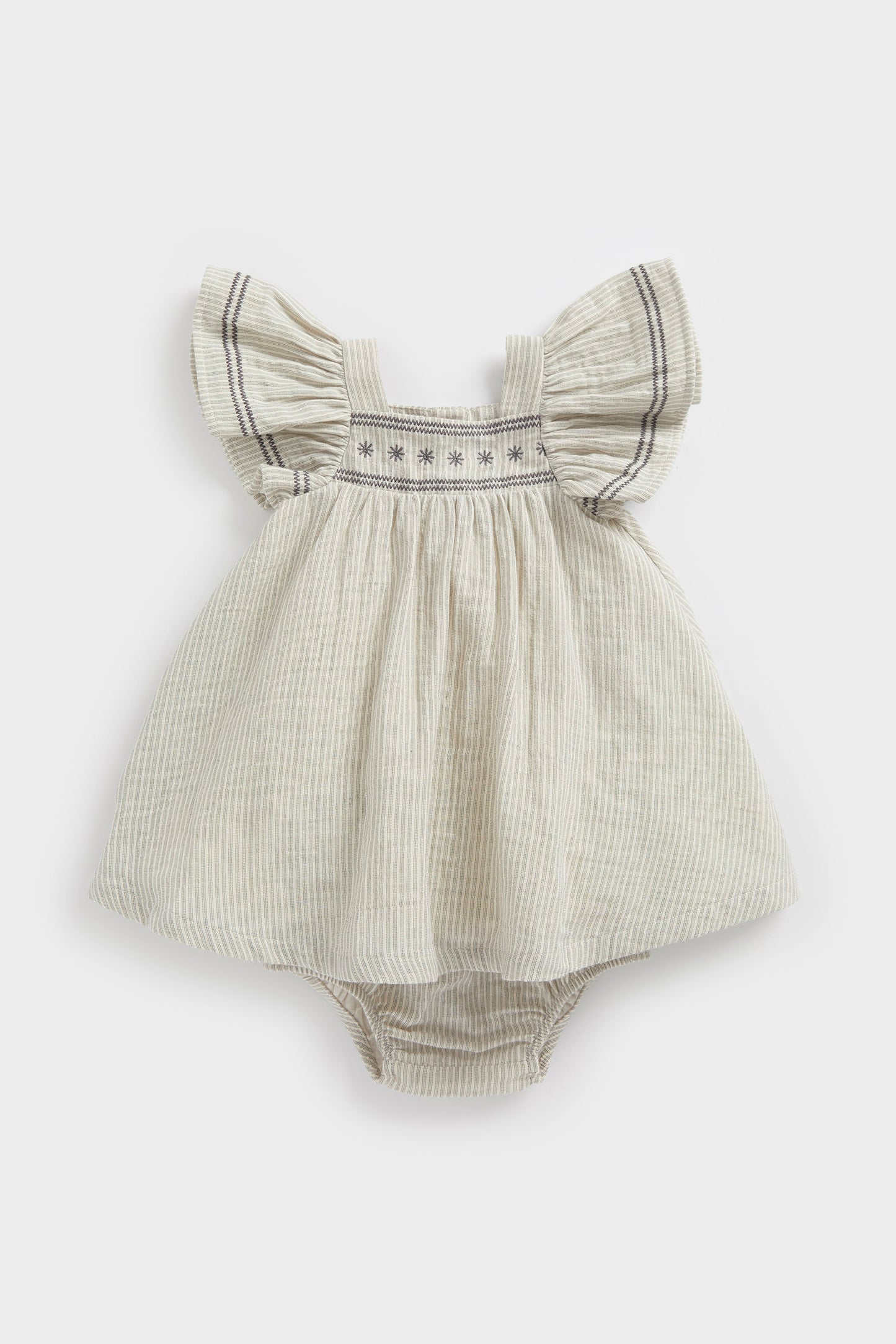 Newborn Girl Neutral Botanicals Woven Dress & Knicker
