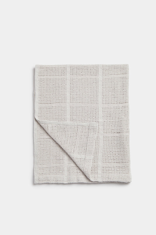 Essentials Cellular Blanket 100% Cotton Grey