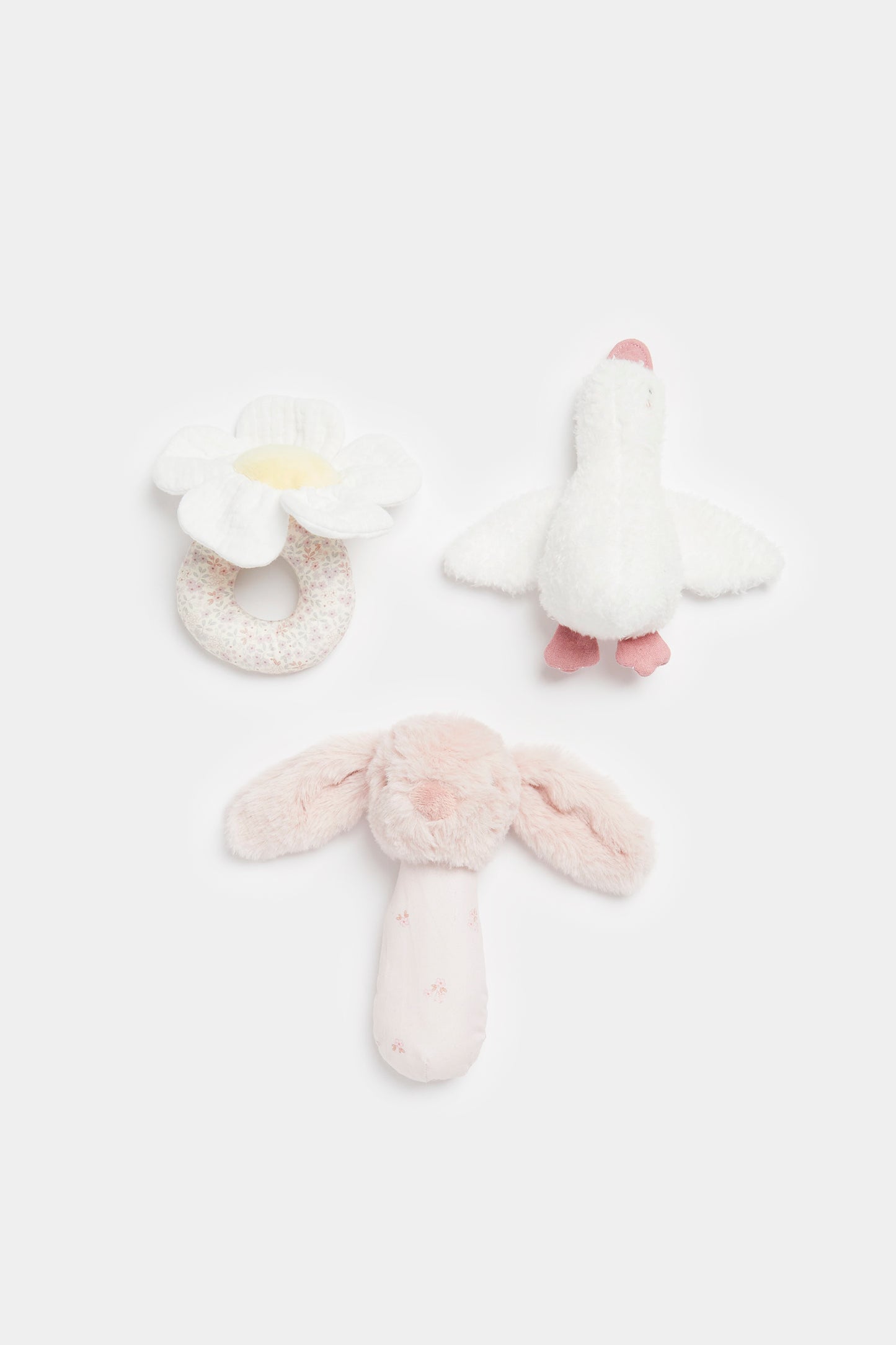 Girl Plush Rattles 3Pk
