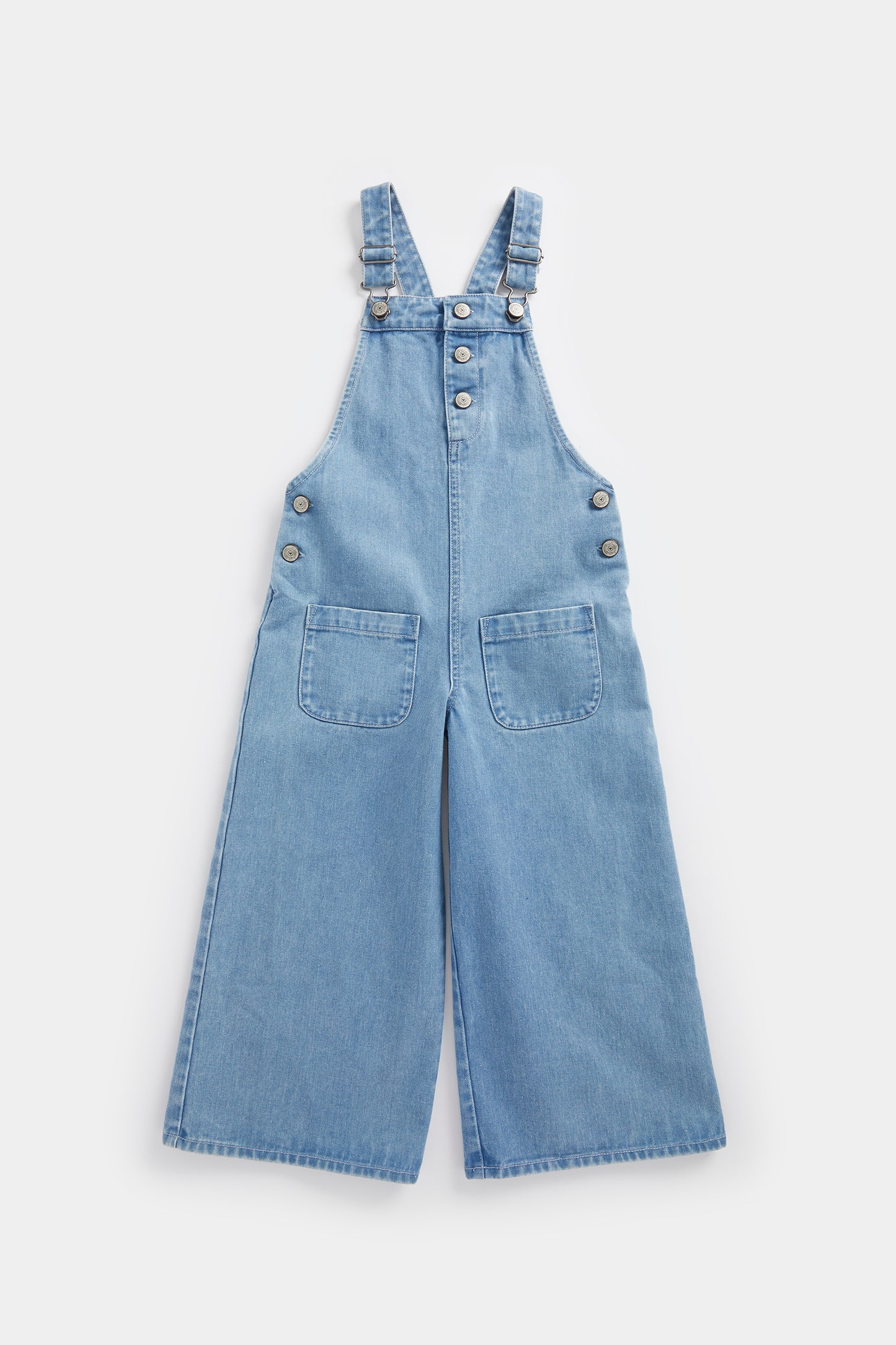 Wide-Leg Denim Dungarees