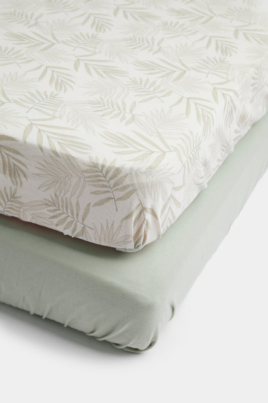 Unisex 2Pk Cot Fitted Sheets