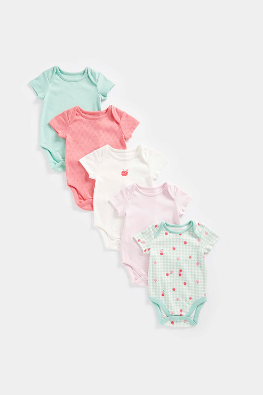 5 Pack Apples Short-Sleeved Bodysuits