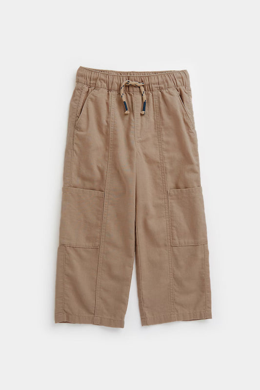 Mini Boys Chocolate & Citrus Linen Trouser