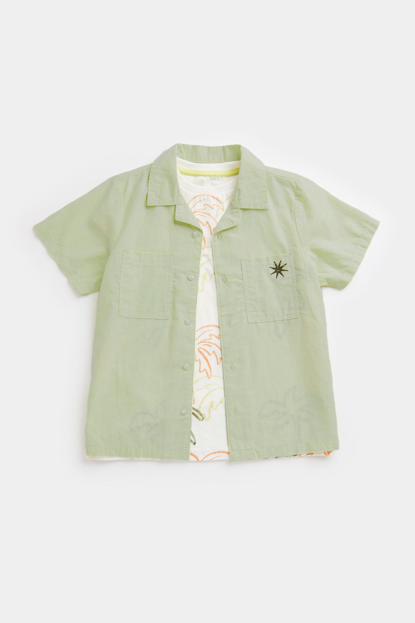 Linen Shirt and T-Shirt Set