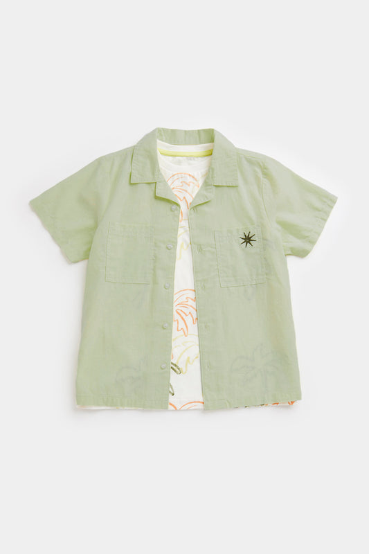 Linen Shirt and T-Shirt Set