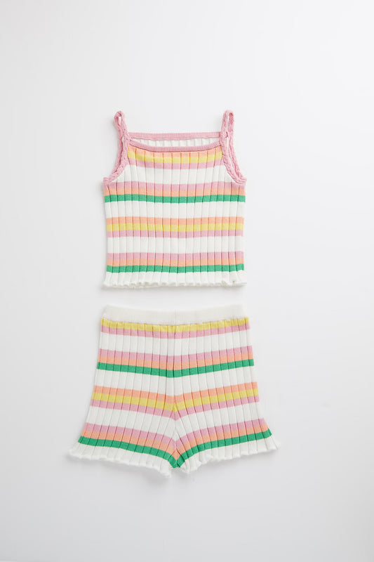 Knitted Top and Shorts Set
