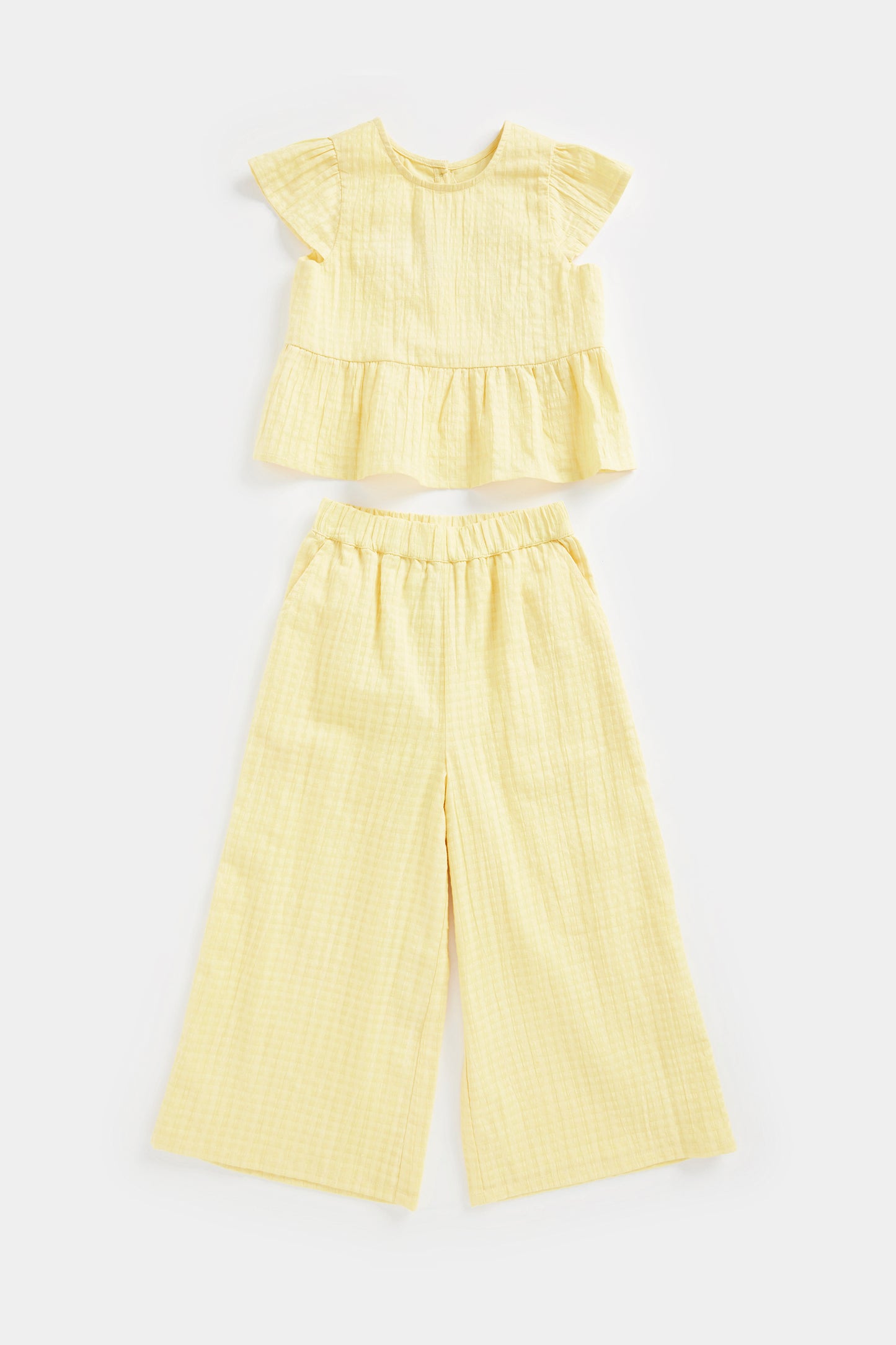 Yellow Blouse and Trousers Set
