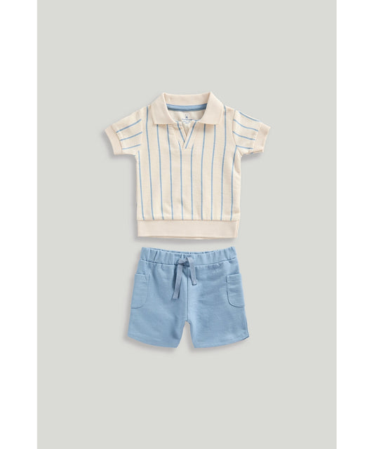 Newborn Boys On Safari Polo & Short Set