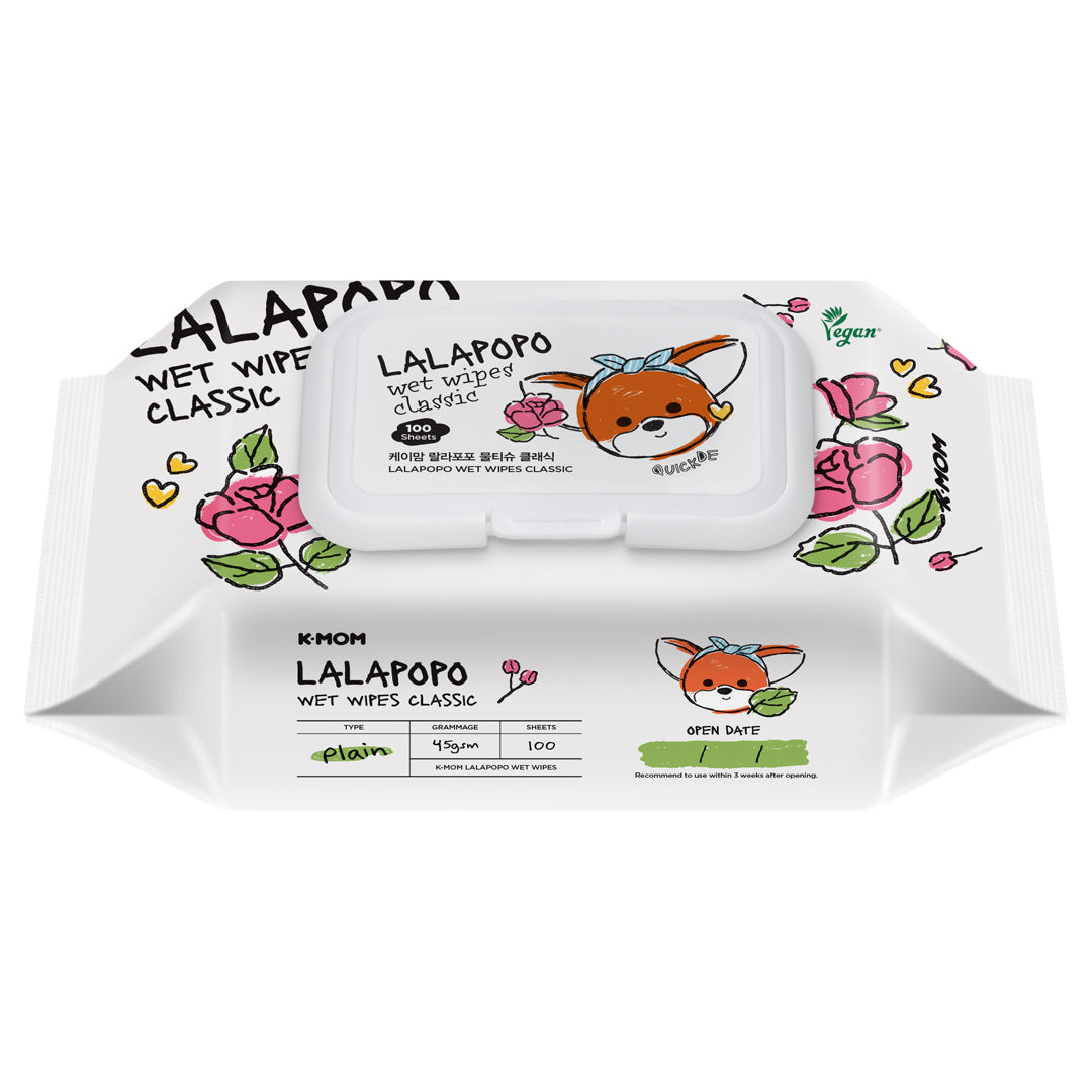 K-Mom Lalapopo Organic Wet Wipes Classic 100 Sheets