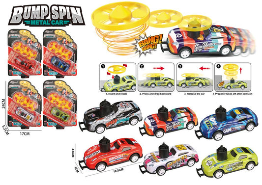 Bump & Spin Metallic Cars 4 Pack