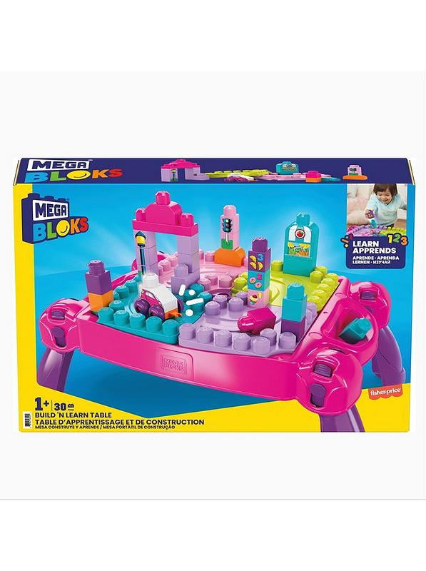 Mega Bloks First Builders Build 'N Learn Table Pink
