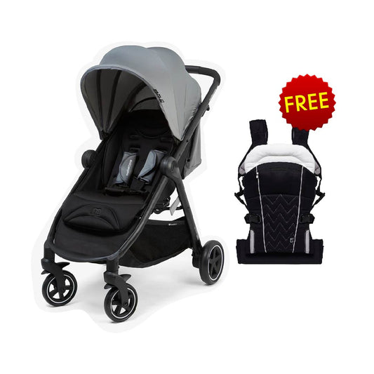 Stroller Amble Grey with Carrier 4 Position Black Sport