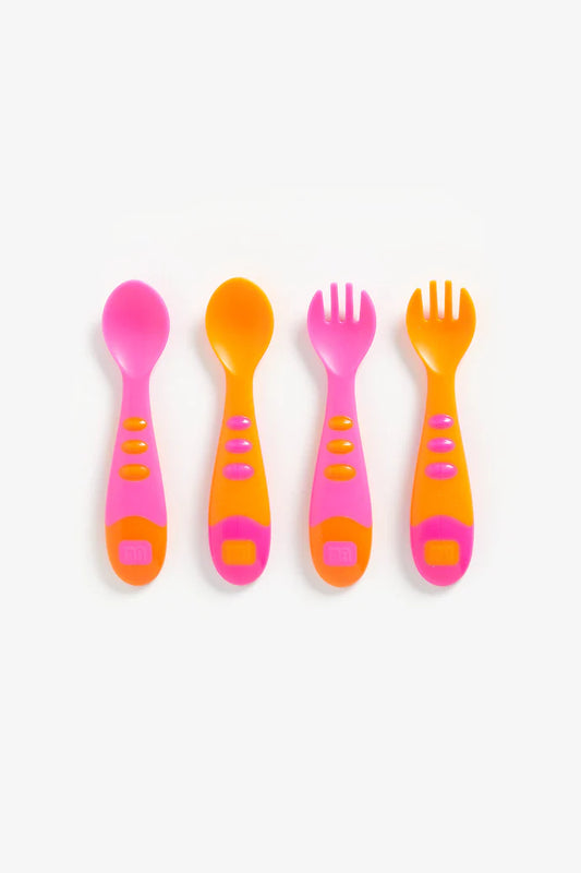Easy Grip Spoon & Fork - Girl