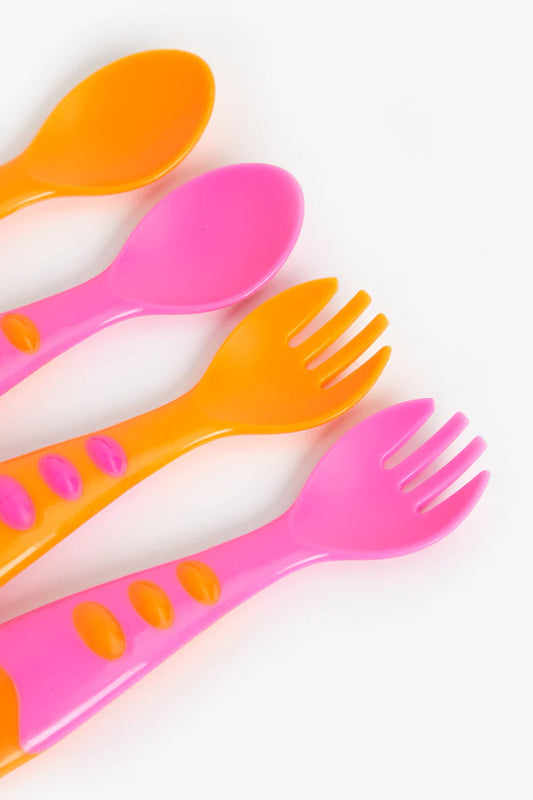 Easy Grip Spoon & Fork - Girl