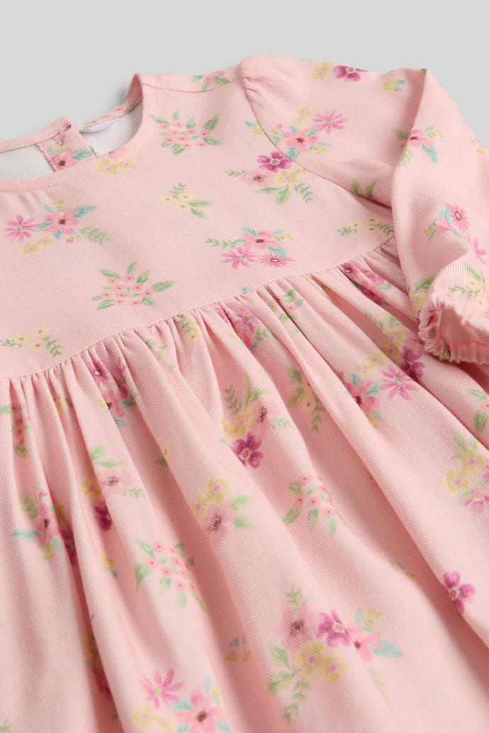 Pink Floral Cotton Dress