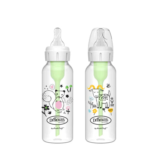 Dr Brown Anti Colic Options Narrow Baby Bottle Squirrel/Goat-2Pk