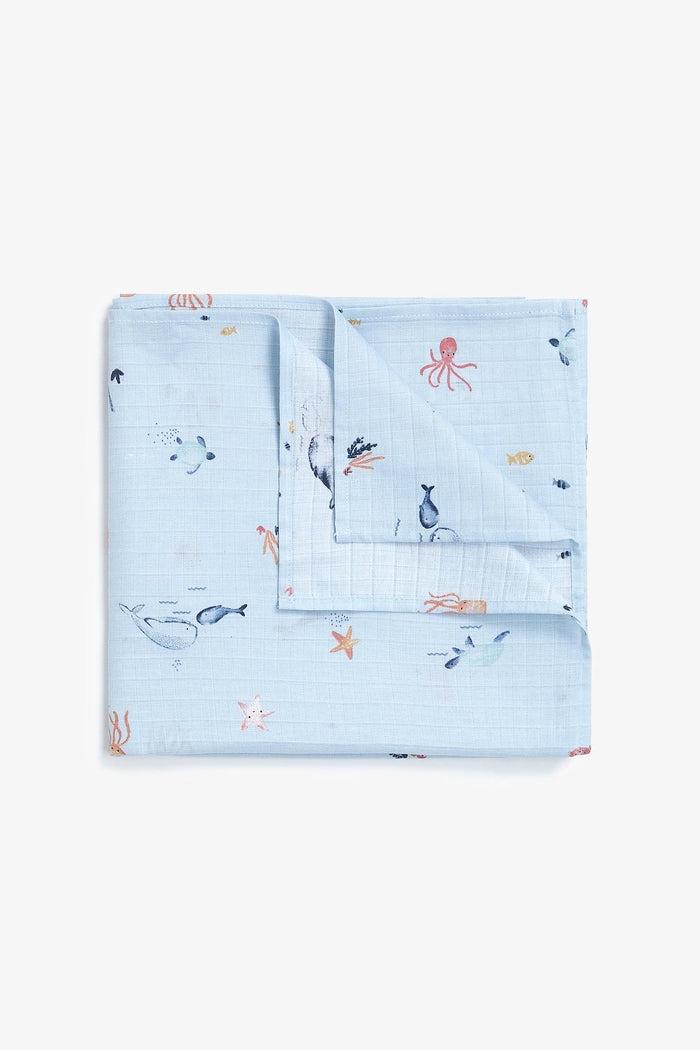 You Me And The Sea Luxury Muslin Blanket