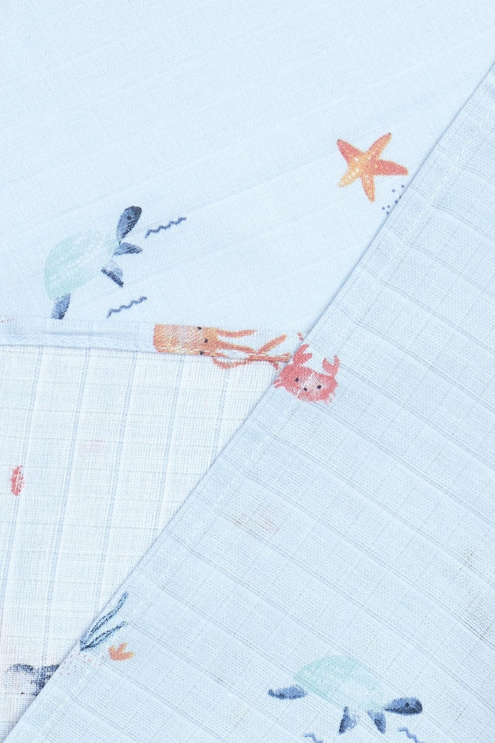You Me And The Sea Luxury Muslin Blanket