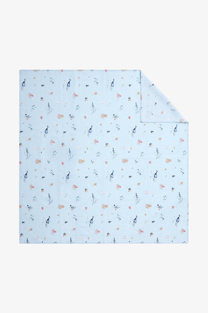 You Me And The Sea Luxury Muslin Blanket