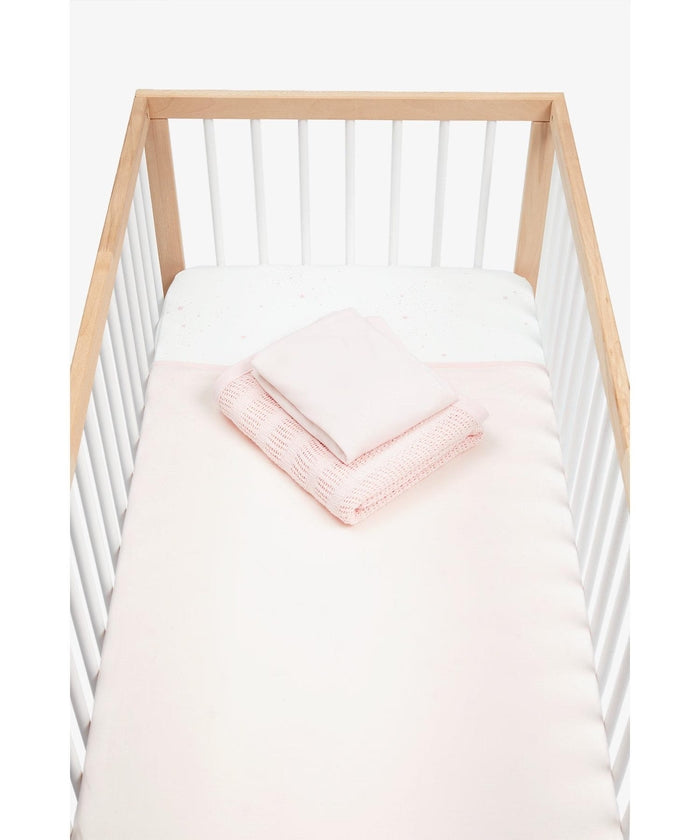 4-Piece Cot Bed Bedding Starter Set - Pink