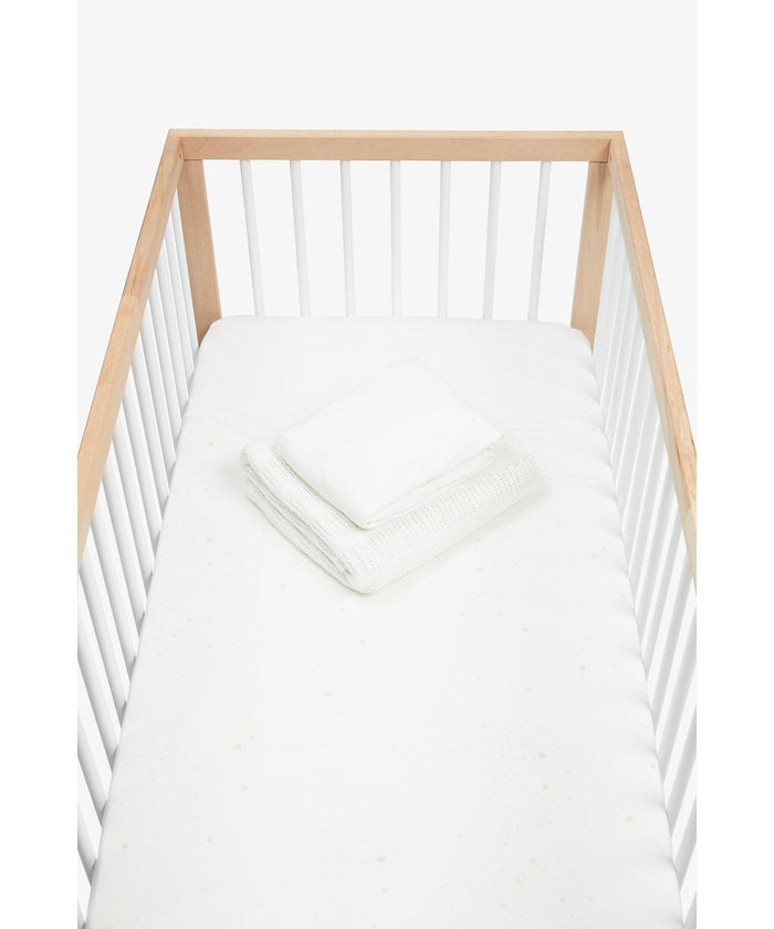 4-Piece Cot Bed Bedding Starter Set - Cream