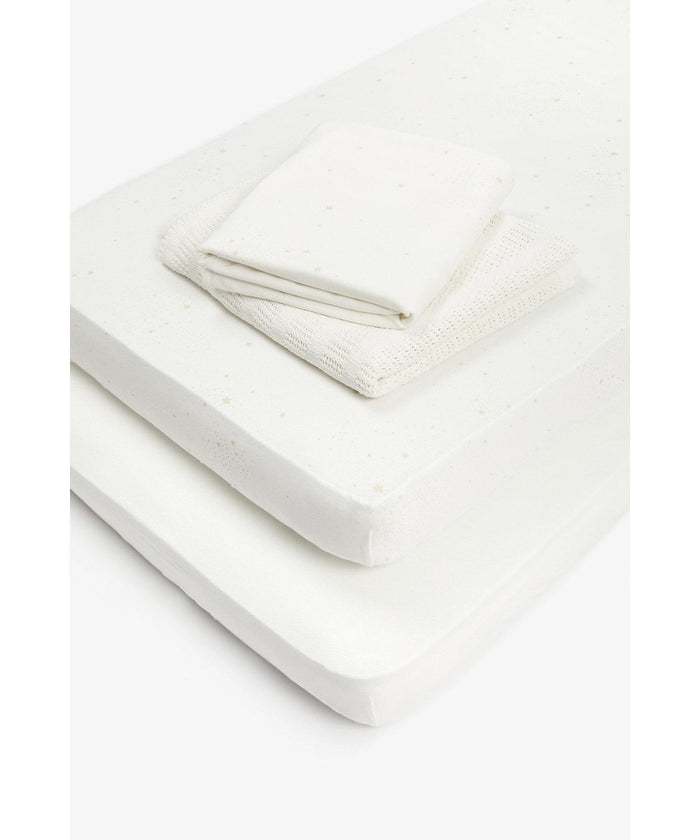 4-Piece Cot Bed Bedding Starter Set - Cream