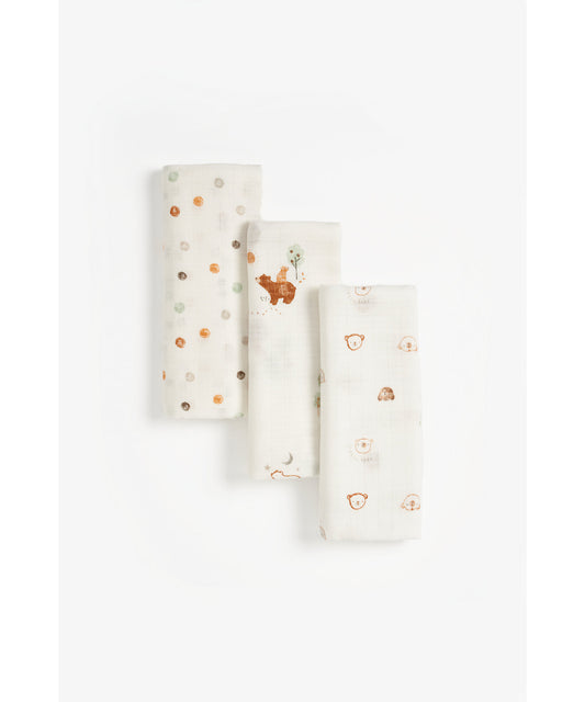 Lovable Bear 3Pk Muslins