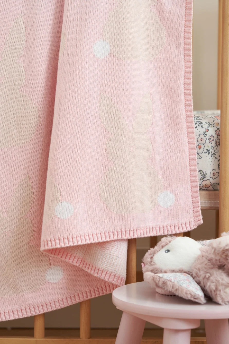 Flutterby Bunny Knitted Blanket