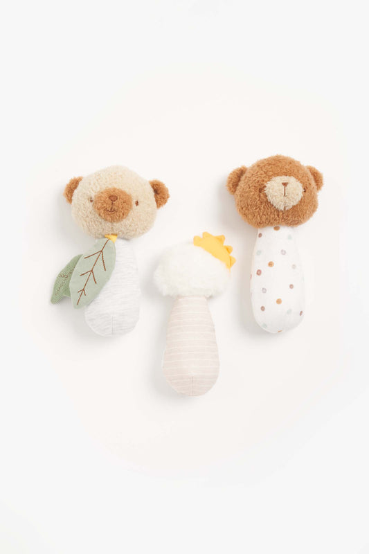 Lovable Bear Set Of 3 Rattles