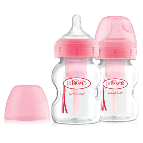 PP Wide-Neck Options+ Bottle 2pk 150ML Pink