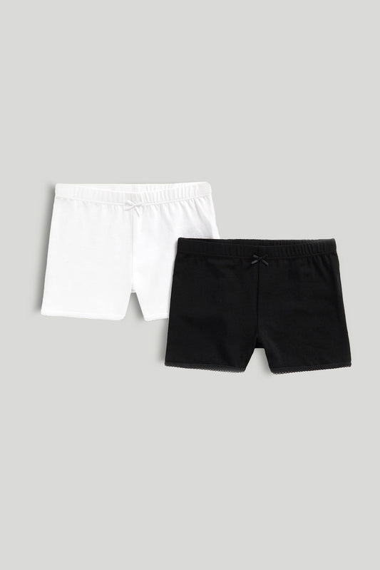 Girls Boyshort Panties Black & White 2pk