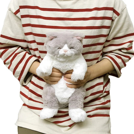 Gray Lap  Cat Sleeping Face Toy (Small)