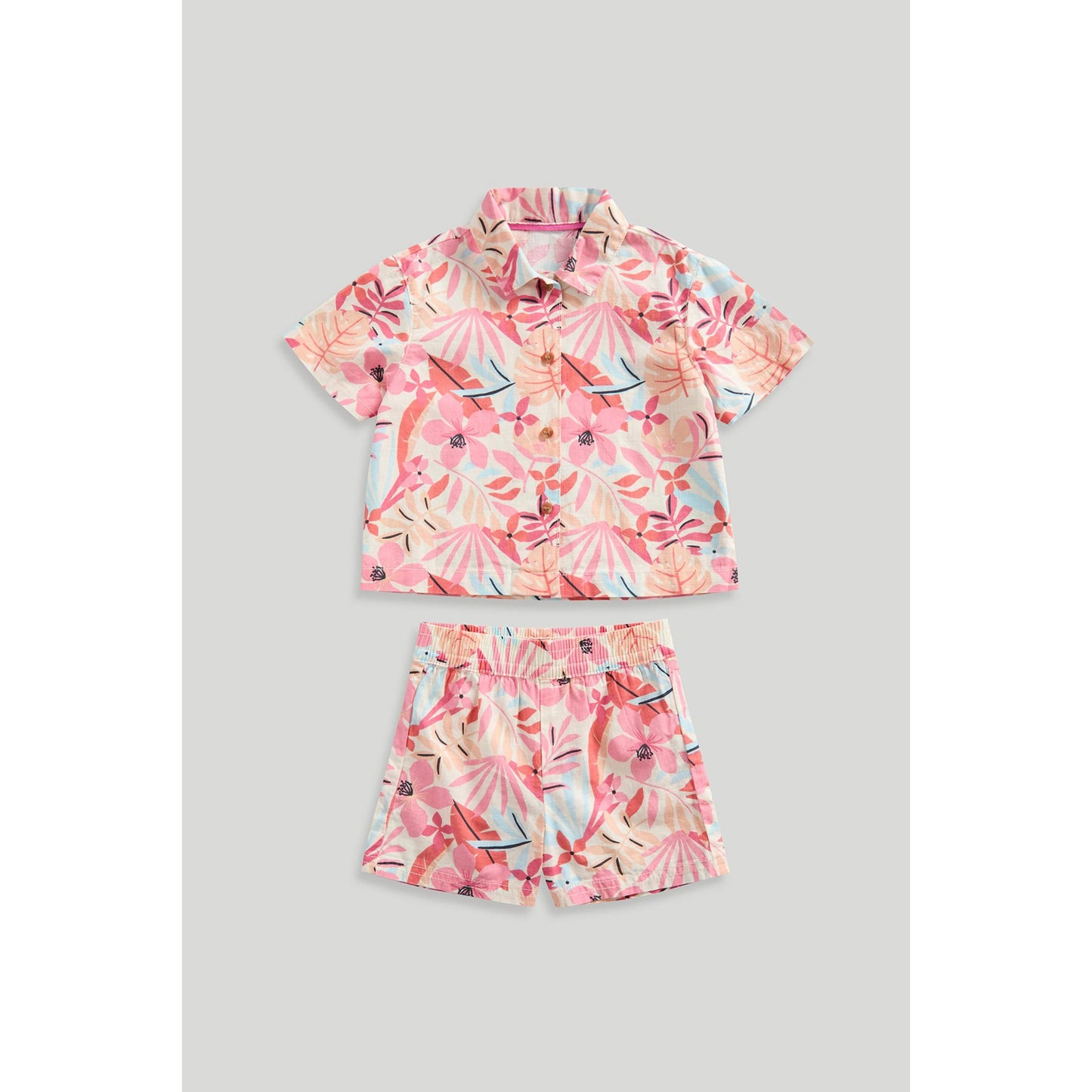 Tropical Blouse and Shorts Set